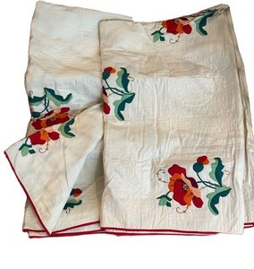 LR - Floral Embroidered Twin Quilts 80x96 (Lot of 2)