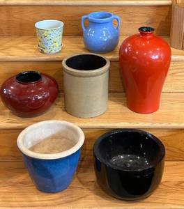G - Assorted Ceramic Pots & Vases (Lot of 6)