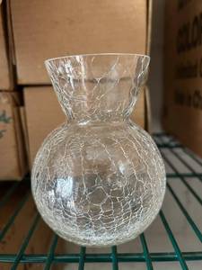 G - Crackle Glass Vases - 12 Pack, 4.5 in Tall