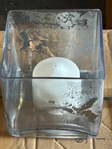 G - 5 In Square Glass Gray Fog Candle Holders (Lot of 5)