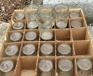 3-Inch High Votive Glass Jars in Box with Lids