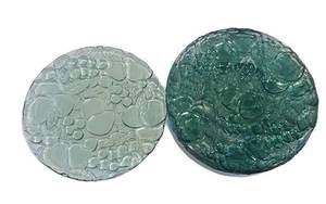 LR - (8) Vintage Libbey Orchard Fruit 3D Fruit Glass Serving Platters  Cake Plates