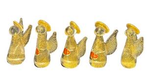 LR - Murano Glass Angels (Lot of 5) - Made in Murano Italy - 4 in Tall