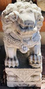 BY - Foo Dog Statue - 20-Inch Stone Guardian Lion Sculpture