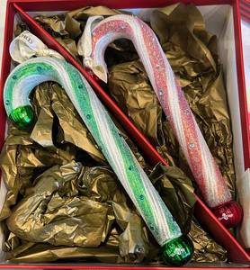 LR - Waterford Holiday Heirlooms Candy Canes 9-Inch (Lot of 2)