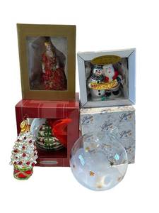 K- Smith & Hawken Glass Christmas Ornaments - Assorted Boxes, Tallest 6 inches