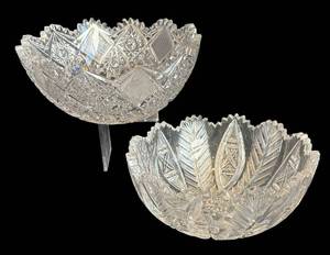 DR - Two Vintage Elegant Crystal Serving Bowls