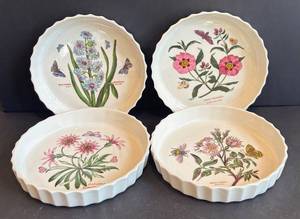 FC - Four Portmeirion Botanic Garden Flan  Quiche Dishes