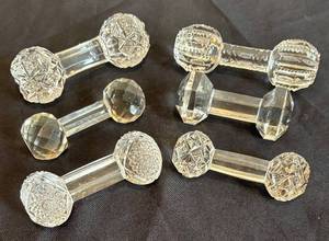 DR - Vintage Crystal Utensil  Knife Rests - Six-Piece Set