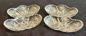 DR - Set of Vintage Four Crystal Nut Dishes