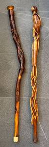 DR - Two Wooden Vintage Walking Sticks