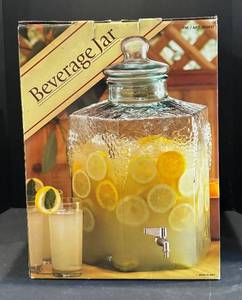 K - Beverage Jar - 5 Gallon Glass Dispenser with Chrome Spigot