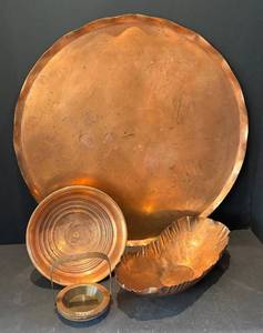DR - Vintage Copper Platter, Bowls and More
