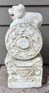BY - Foo Dog Cement Statue - Guardian Lion Decor