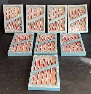 DR - Eight Boxes of Global Import Group Glass Icicle Ornaments