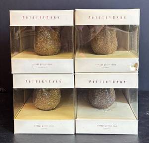 FC - Four Pottery Barn Columbe Vintage Glitter Doves