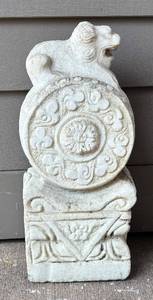 BY - Foo Dog Guardian Cement Statue - Outdoor Yard Sculpture