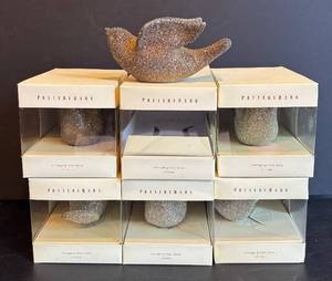 FC - Six Pottery Barn Vintage Glitter Doves