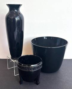 DR - Vintage LE Smith Cauldron Amethyst Glass Vase and More