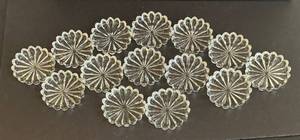 FC - 14 Vintage Scalloped Starburst Pattern Clear Glass Coasters