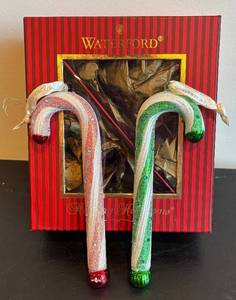 DR - Two Waterford Holiday Heirloom Candy Cane Ornaments