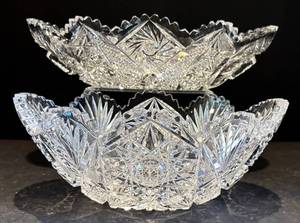 DR - Vintage Crystal Bowls - 2 Oval Set