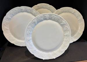 DR - Vintage Indiana Colony Harvest Milk Glass Platters - 14in (Lot of 4)