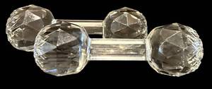 DR - Two Vintage Crystal Glass Knife Rests