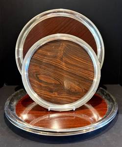 DR - Vintage Crescent Formica Laminated Plastic Platters - (Lot of 4)