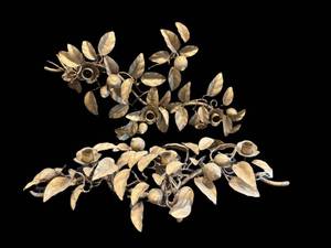 G - Italian Gilt Lemon-Leaf Candle Sconces - Set of 2