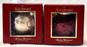DR - Waterford Holiday Heirlooms - Crimson Craftsman Bulb & Swirling Snowflake Ball