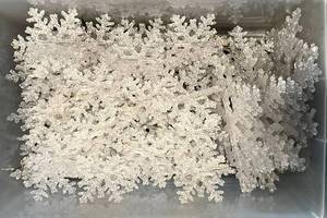 LR - Snowflake Ornaments - Glitter Clear Plastic, 3 Sizes