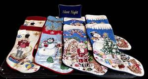 DR - Christmas Stockings (Lot of 8) - Silent Night Pillow Included