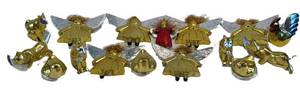 LR - Golden & Silver Angels, Ducks, Roosters & Cats Ornaments (Lot of 16)
