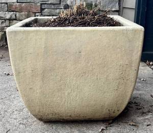 G - Cream Concrete Outdoor Planter - 18 x 18 x 15.5 in