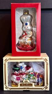 DR - Pillsbury Doughboy & Snowmen Ornaments (Lot of 2) 5.5 in Tall