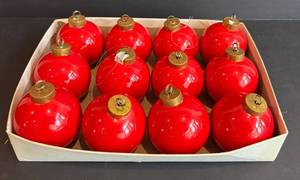 DR - Cherry Red Ball Ornaments - 12-Pack