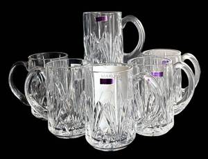 DR - Marquis by Waterford Brookside Crystal Beer Mugs - 6-Pack