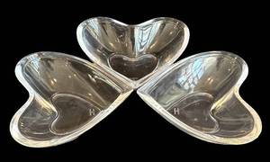 LR - Marquis by Waterford Crystal Heart Bowls - Set of 3