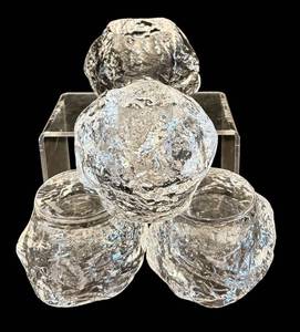 DR - Kosta Boda Snowball Glass Candle Holders