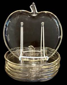 DR - Hazel Atlas Orchard Apple Glassware - 18-Piece Set (6 Plates, 6 Saucers, 6 Mugs)