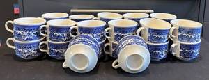 DR - Vintage Mugs - Blue & White Willow Pattern (Lot of 24)