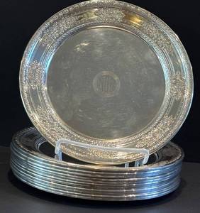 DR -  Vintage Normandy Wilcox Quality Monogram Salad Plates - (Lot of 12)