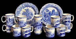 DR - Spode Blue Room Collection Dinner Plates & Mugs - 12 Plates & 12 Mugs