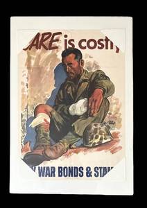LR - U.S. Treasury War Bonds & Stamps Poster - Care is costly