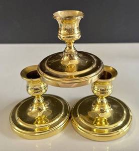 DR - Baldwin Brass Candlesticks - 3 in Tall (Lot of 3)