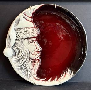 DR - Flat Earth 1989 Santa Plate - 12-Inch Wall Hanging