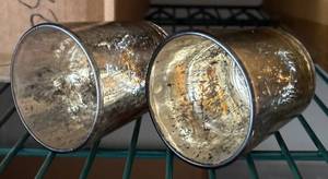 DR - Silver Crackle Votive Holders - 3 in Tall, Set of 12