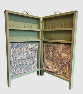 DR - Wooden Sewing Display Cabinet with Spool Pegs