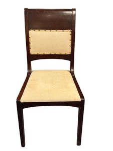 Vintage Wooden Chair with Upholstery Accents